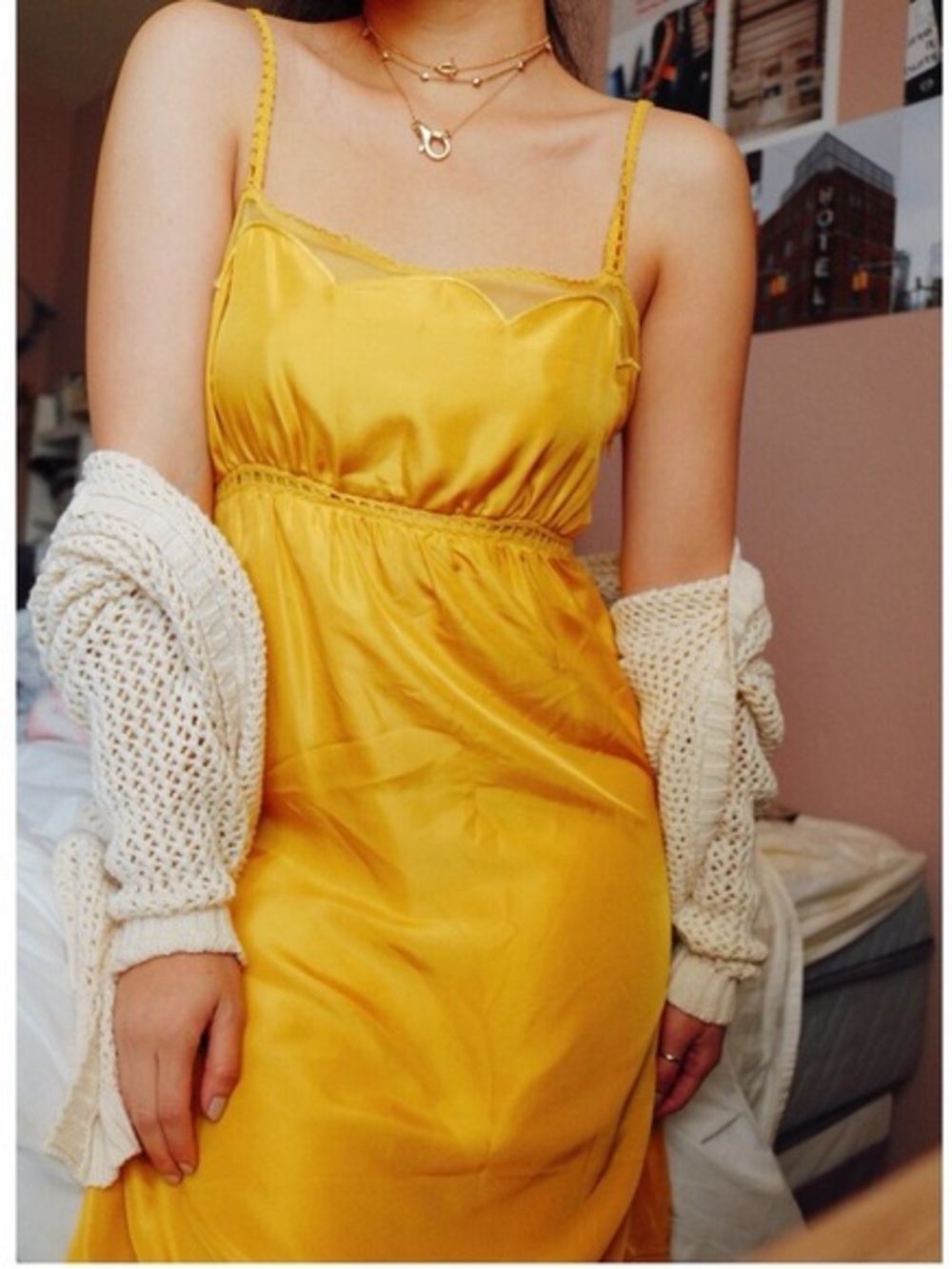 Anthropologie Viola Saffron Yellow Silk Dress